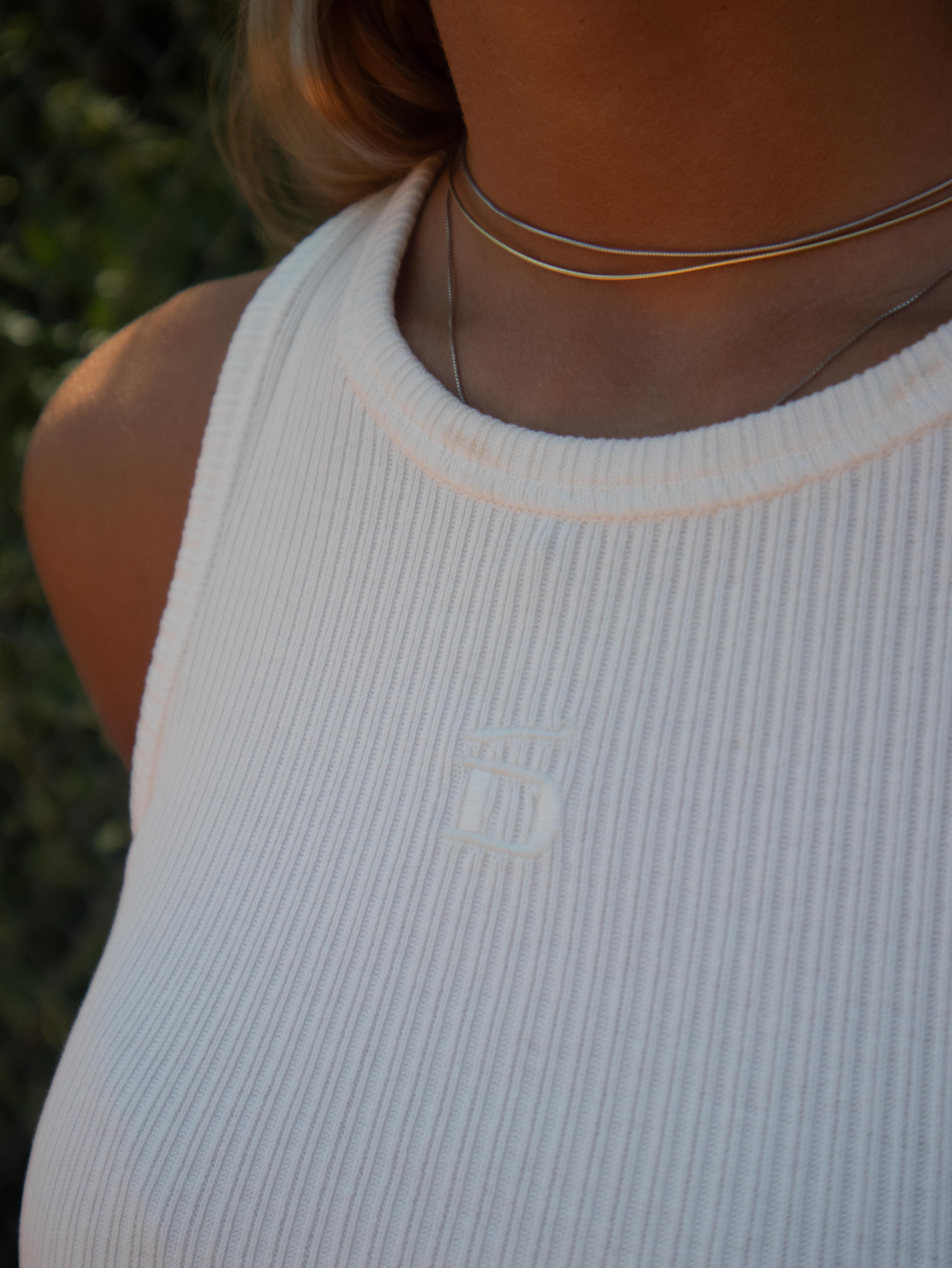 D-Brand, T-Shirts, Polos und Tops, Ribbed Tank Top, WHITE, Weiß, 222602, 222602-110