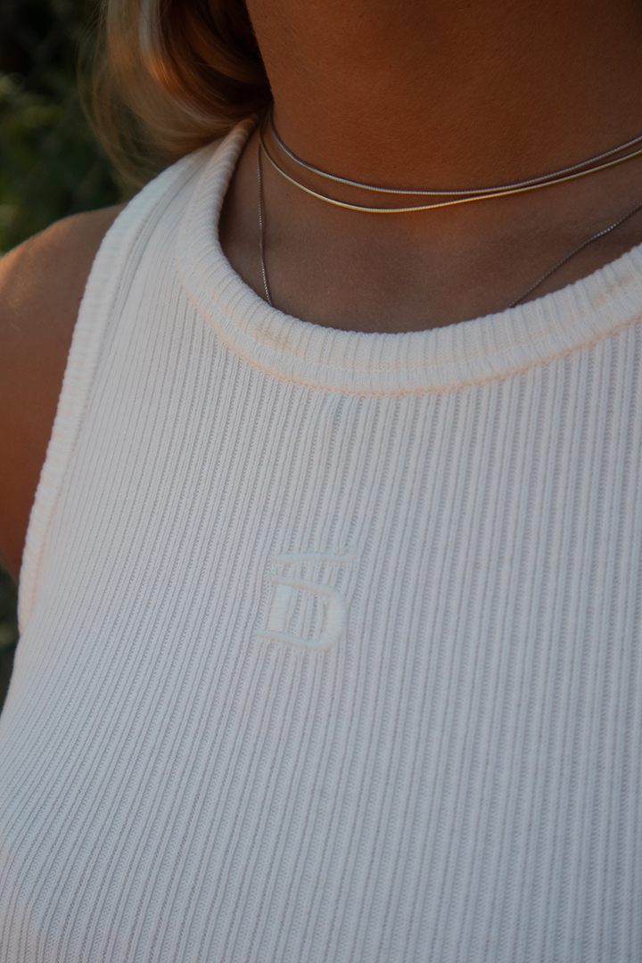 Ribbed Tank Top D-Brand, T-Shirts, Polos und Tops, Ribbed Tank Top, WHITE, Weiß, 222602, 222602-110