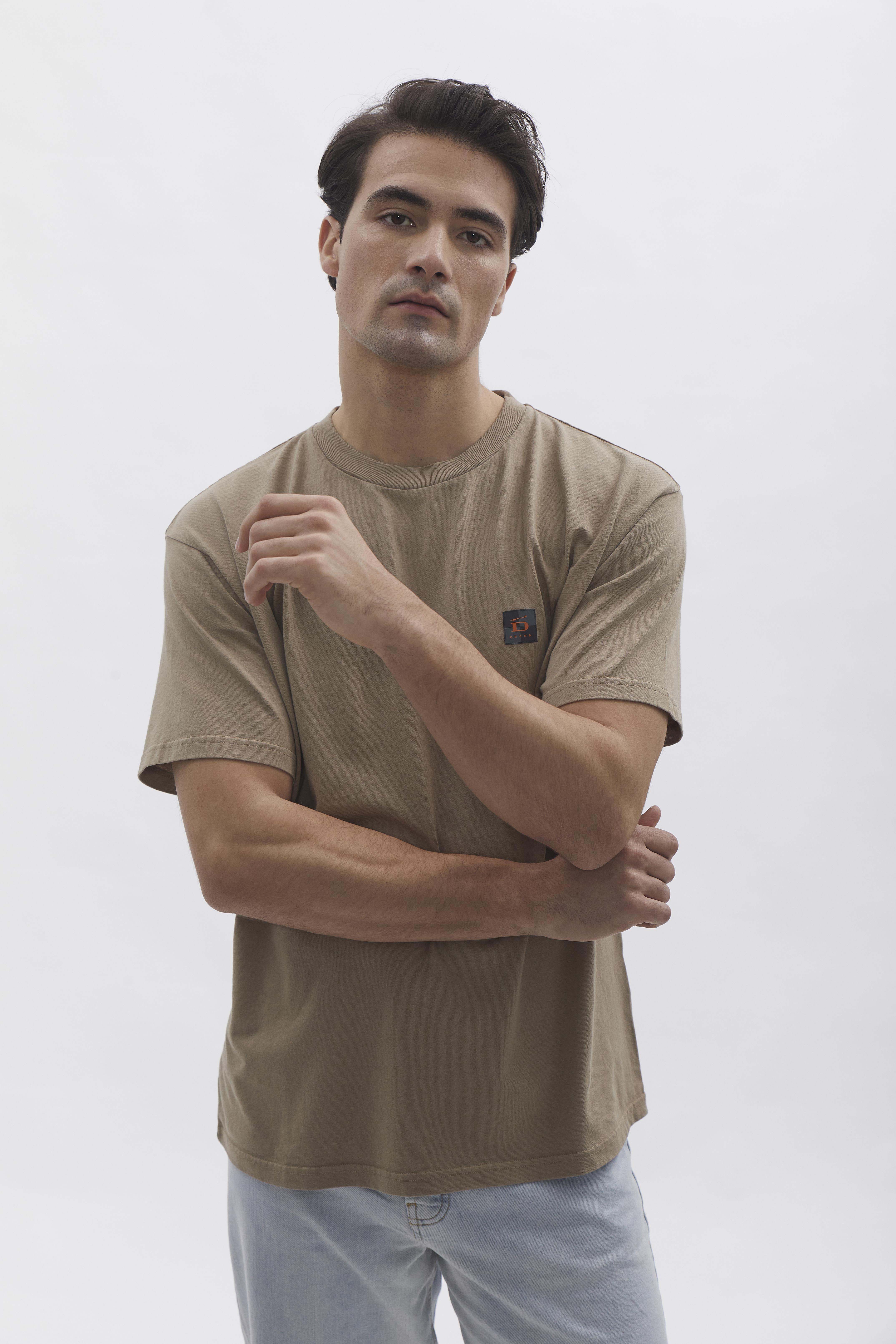 Relaxed T-Shirt D-Brand, T-Shirts und Polos, Relaxed T-Shirt, ALMOND, Braun, 112201, 112201-252