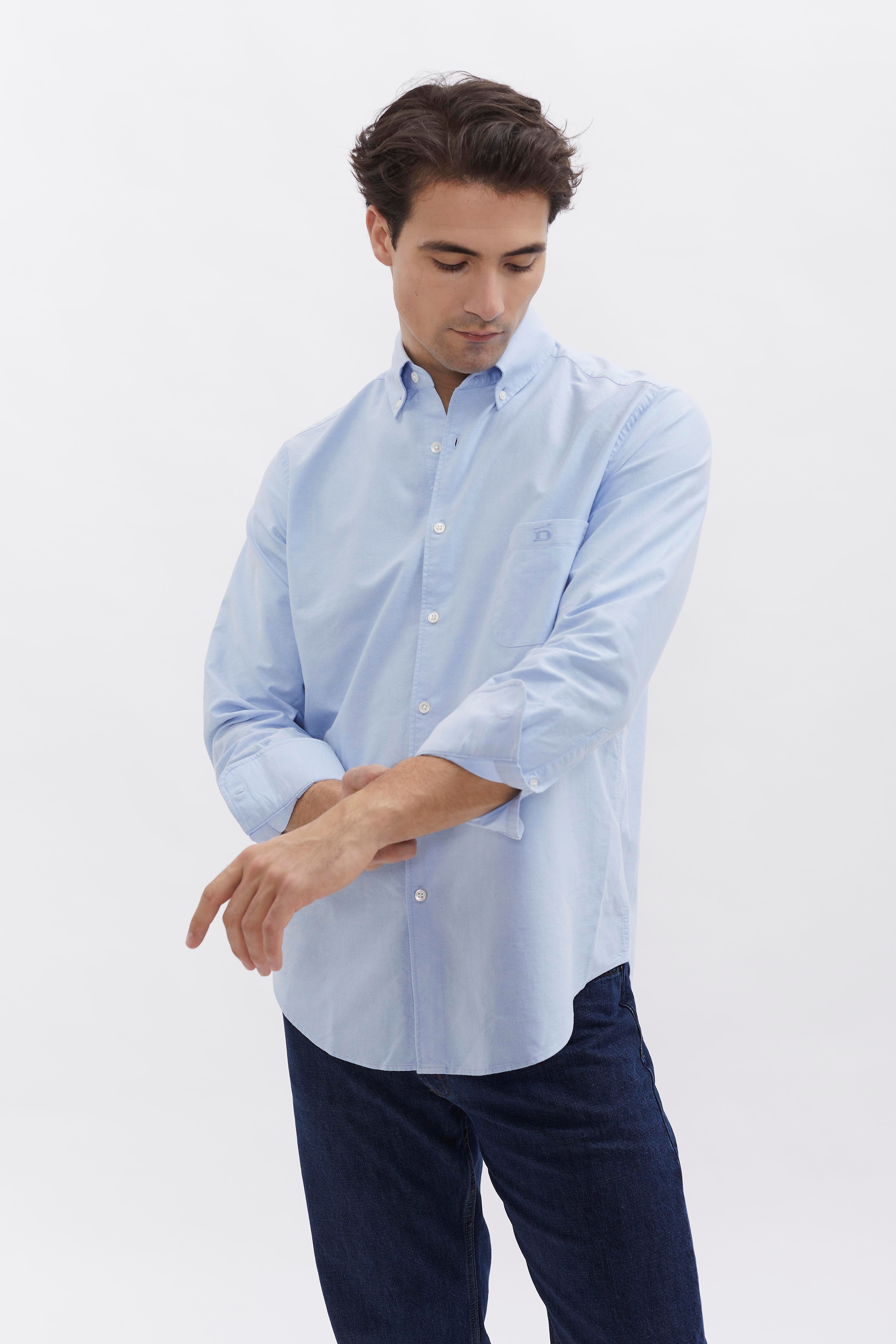 Oxford Shirt D-Brand, Shirts, Oxford Shirt, PALE BLUE, Blau, 117010, 117010-476