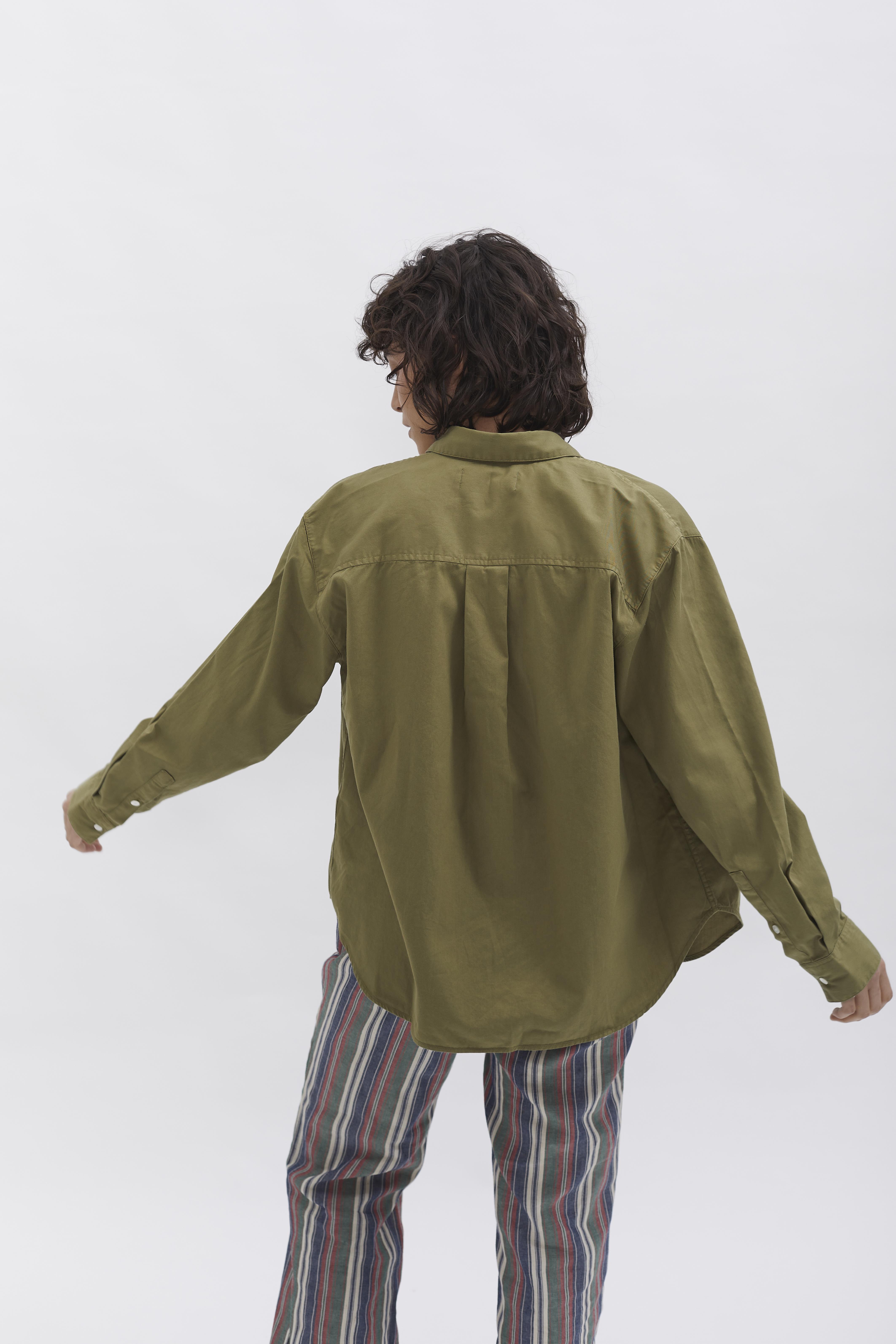 Boxed Fit Blouse D-Brand, Blouses, Boxed Fit Bluse, OLIVE GREEN, Grün, 227010, 227010-310