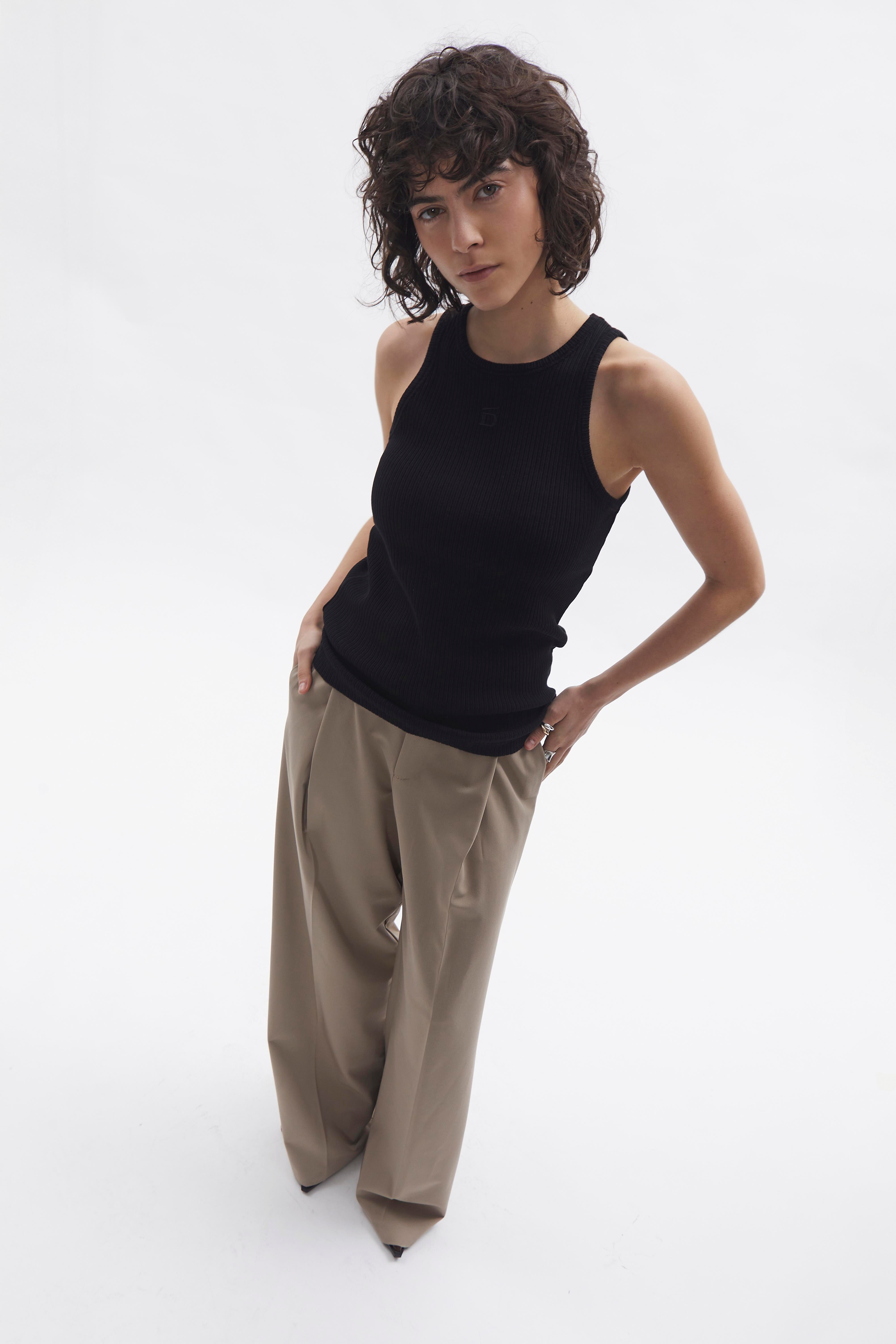 Ribbed Tank Top D-Brand, T-Shirts, Polos und Tops, Ribbed Tank Top, BLACK, Schwarz, 222602, 222602-100