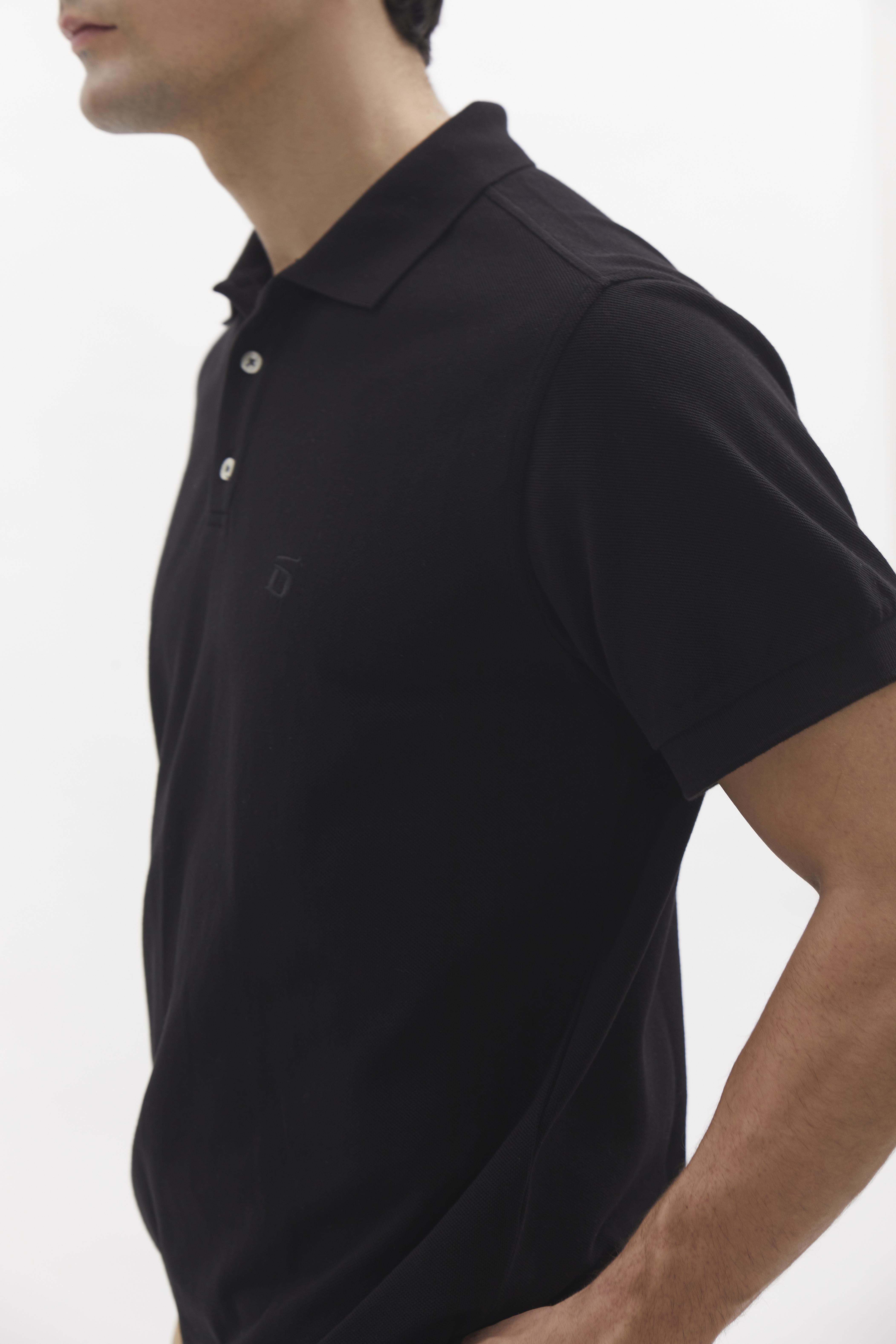 D-Brand, T-Shirts und Polos, D-Pique Polo, BLACK, Schwarz, 112310, 112310-100