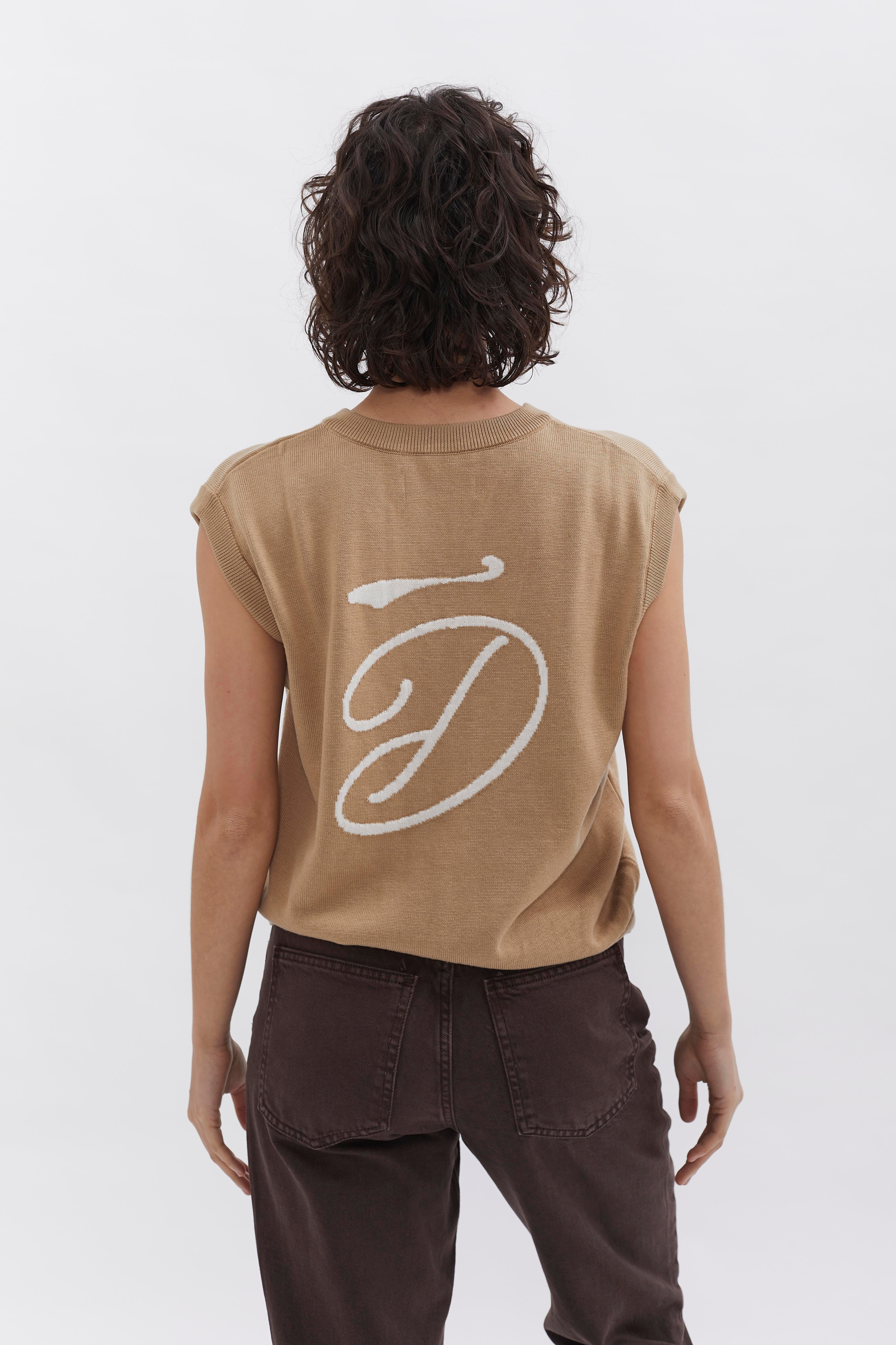 Knit Vest D-Brand, Jackets, Vest, Cardigans, Knit Vest, SAND, Creme, 226301, 226301-256