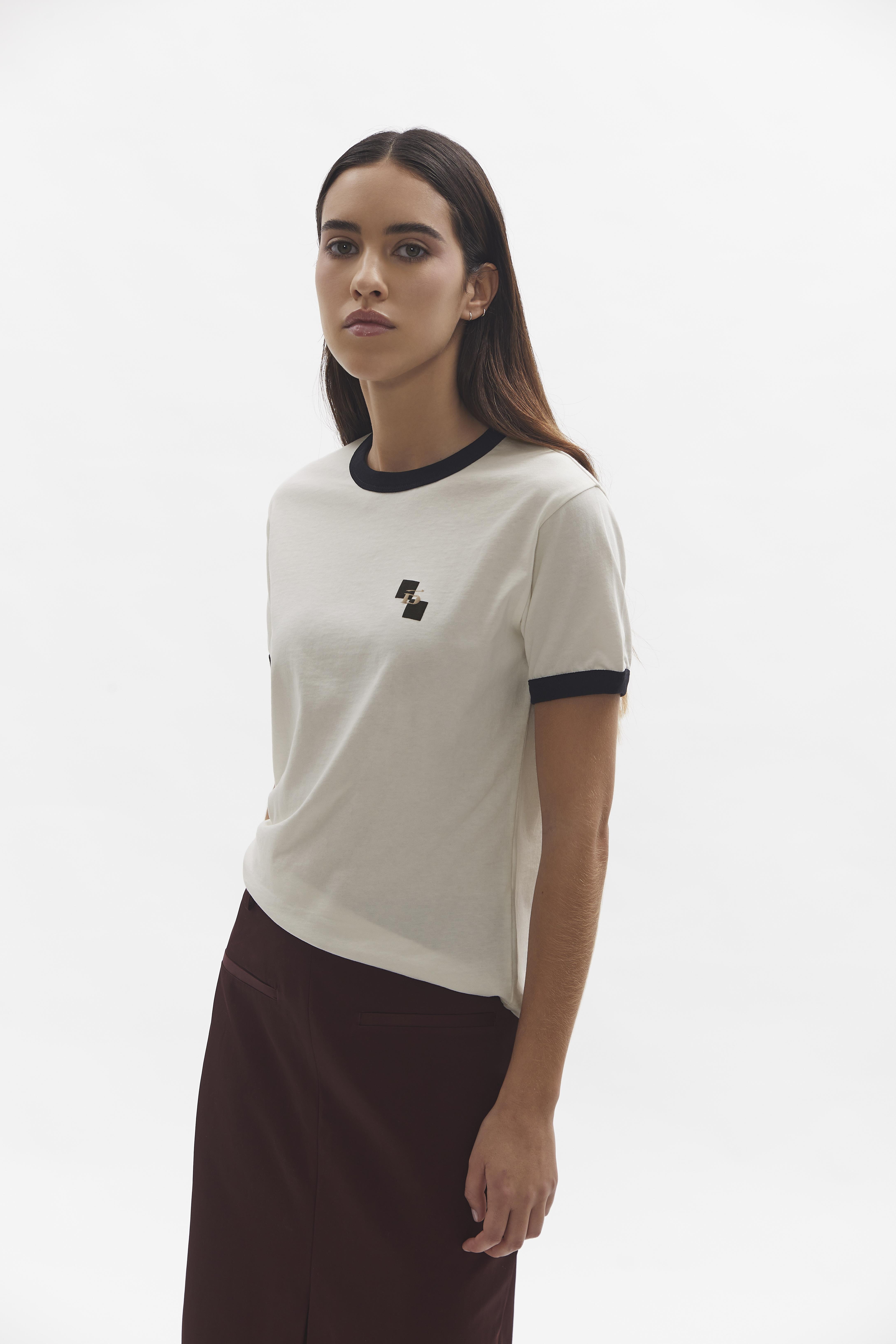 D-Brand, T-Shirts, Polos und Tops, Ringer T-Shirt, EGGNOG, 222207, 222207-113