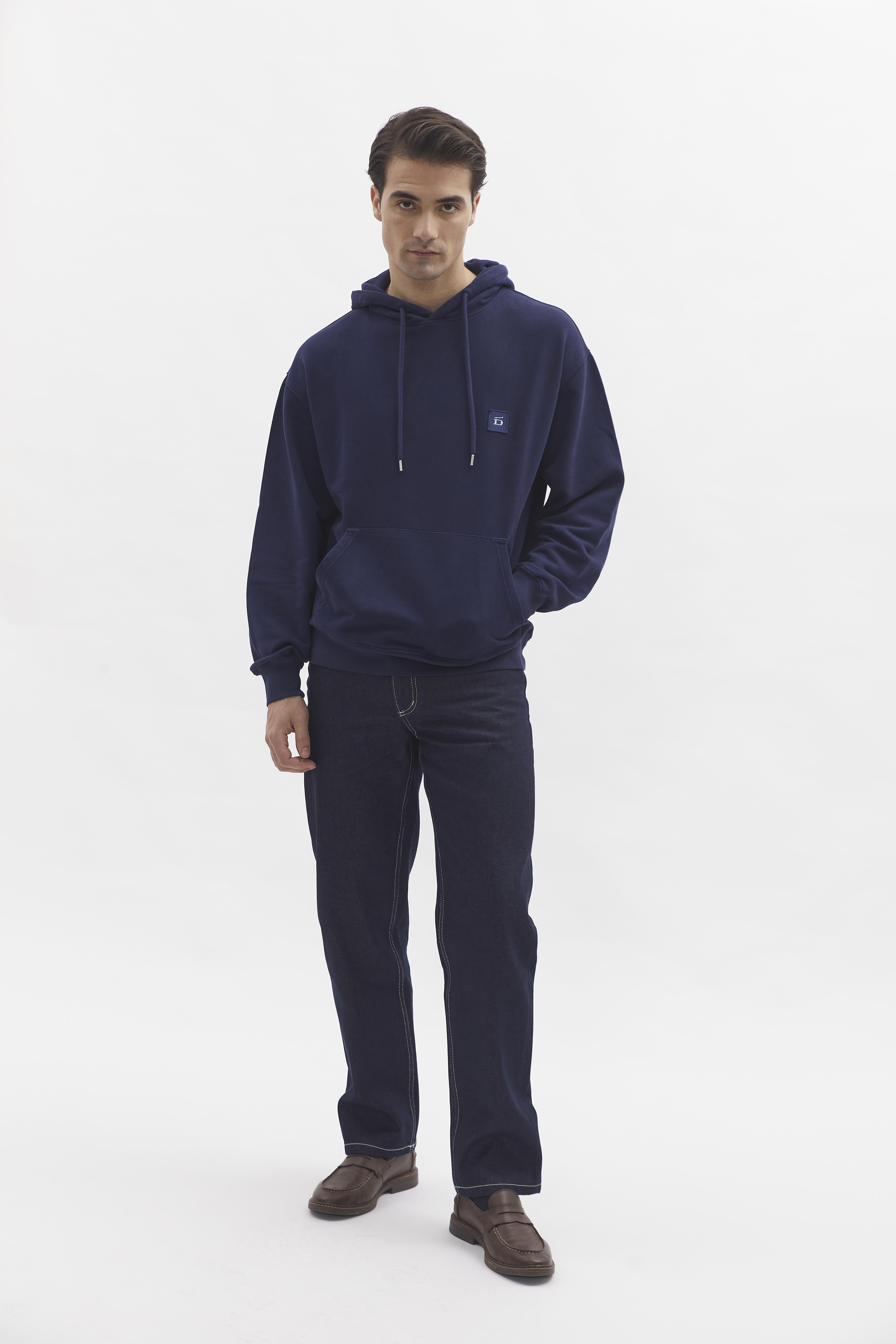 D-Brand, Hoodies, Zip Hoodies, Badge Hoodie, NAVY, Blau, 110002, 110002-410