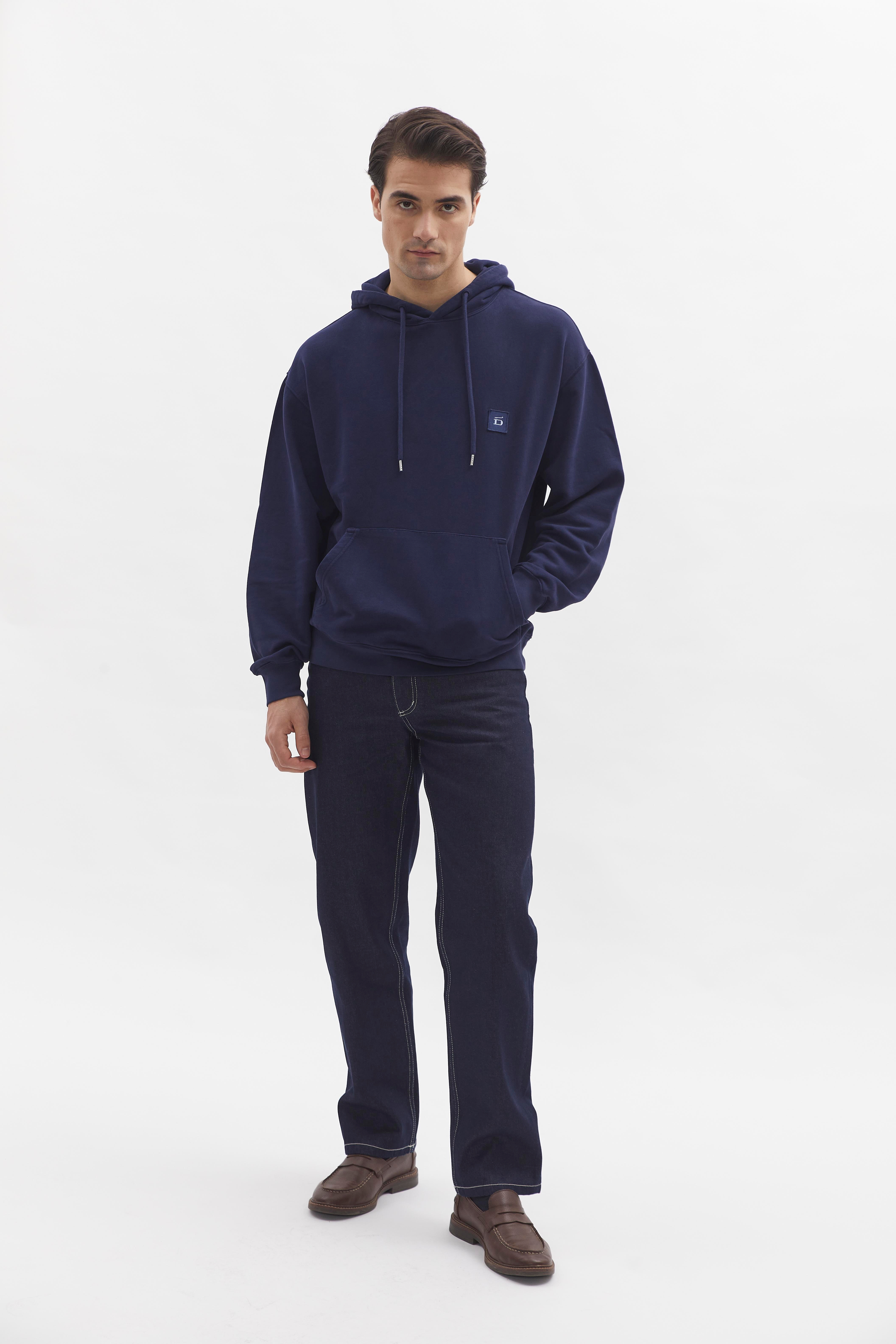 Badge Hoodie D-Brand, Hoodies, Zip Hoodies, Badge Hoodie, NAVY, Blau, 110002, 110002-410