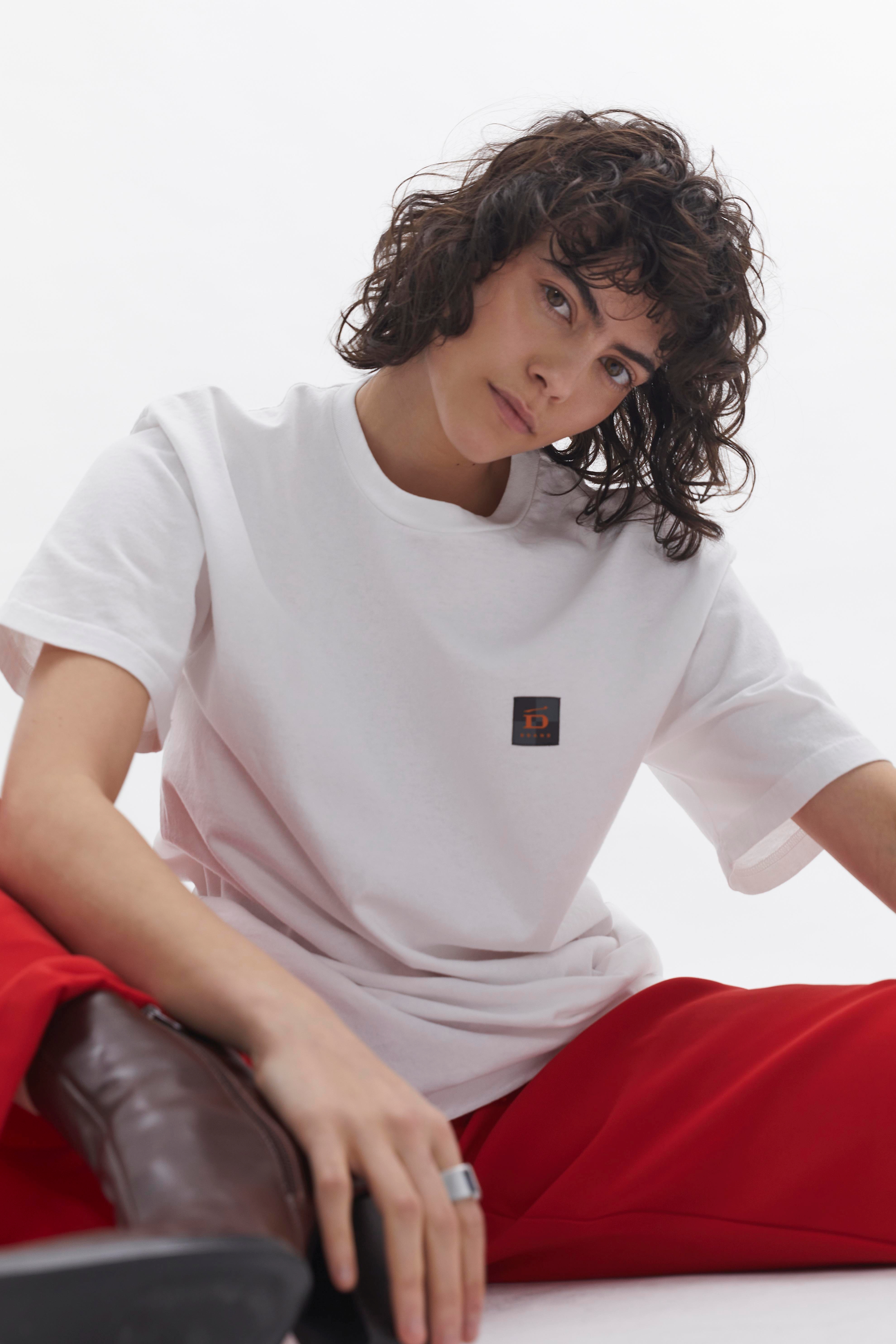 Relaxed T-Shirt D-Brand, T-Shirts, Polos und Tops, Relaxed T-Shirt, WHITE, Weiß, 222203, 222203-110