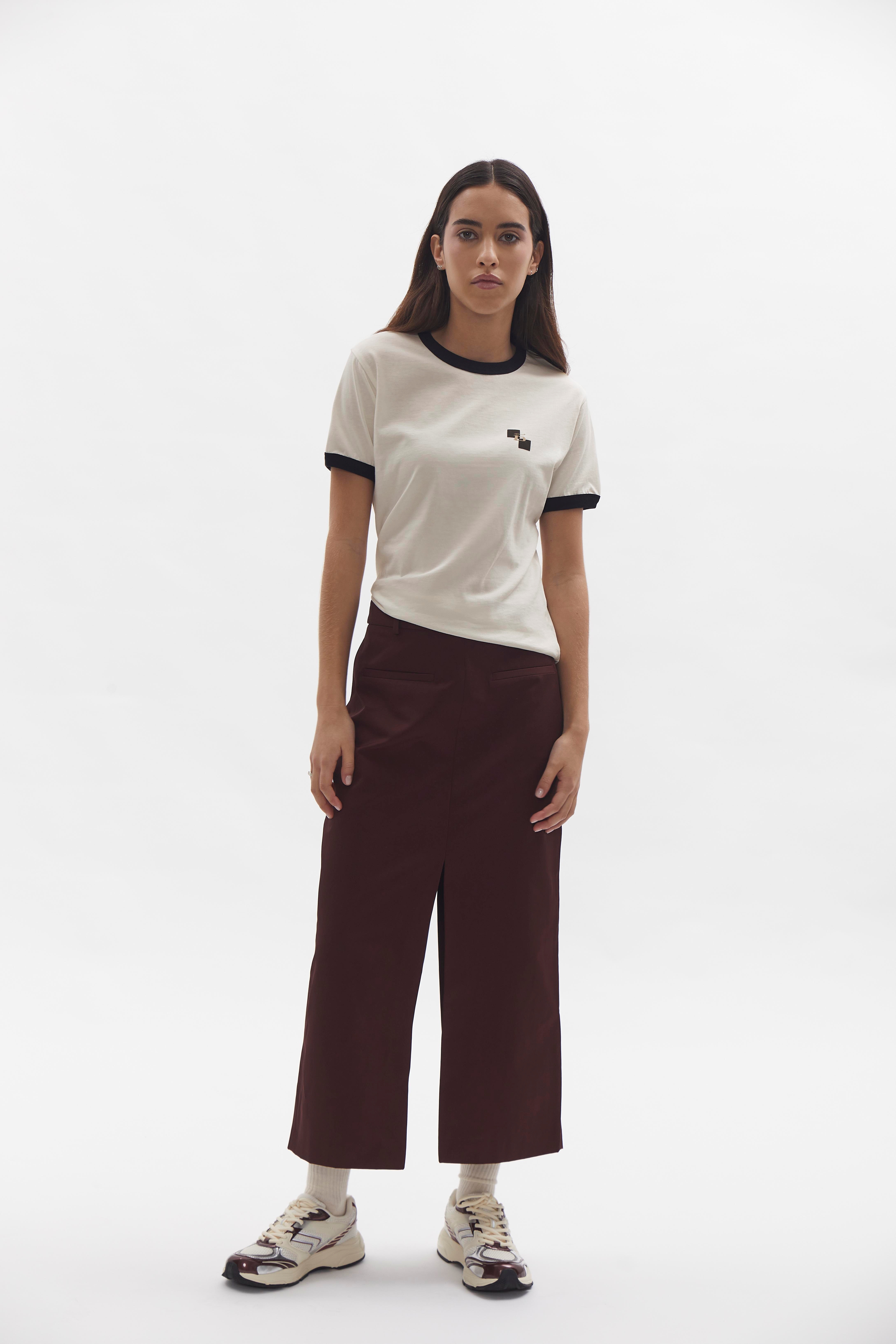 Ringer T-Shirt D-Brand, T-Shirts, Polos und Tops, Ringer T-Shirt, EGGNOG, Creme, 222207, 222207-113