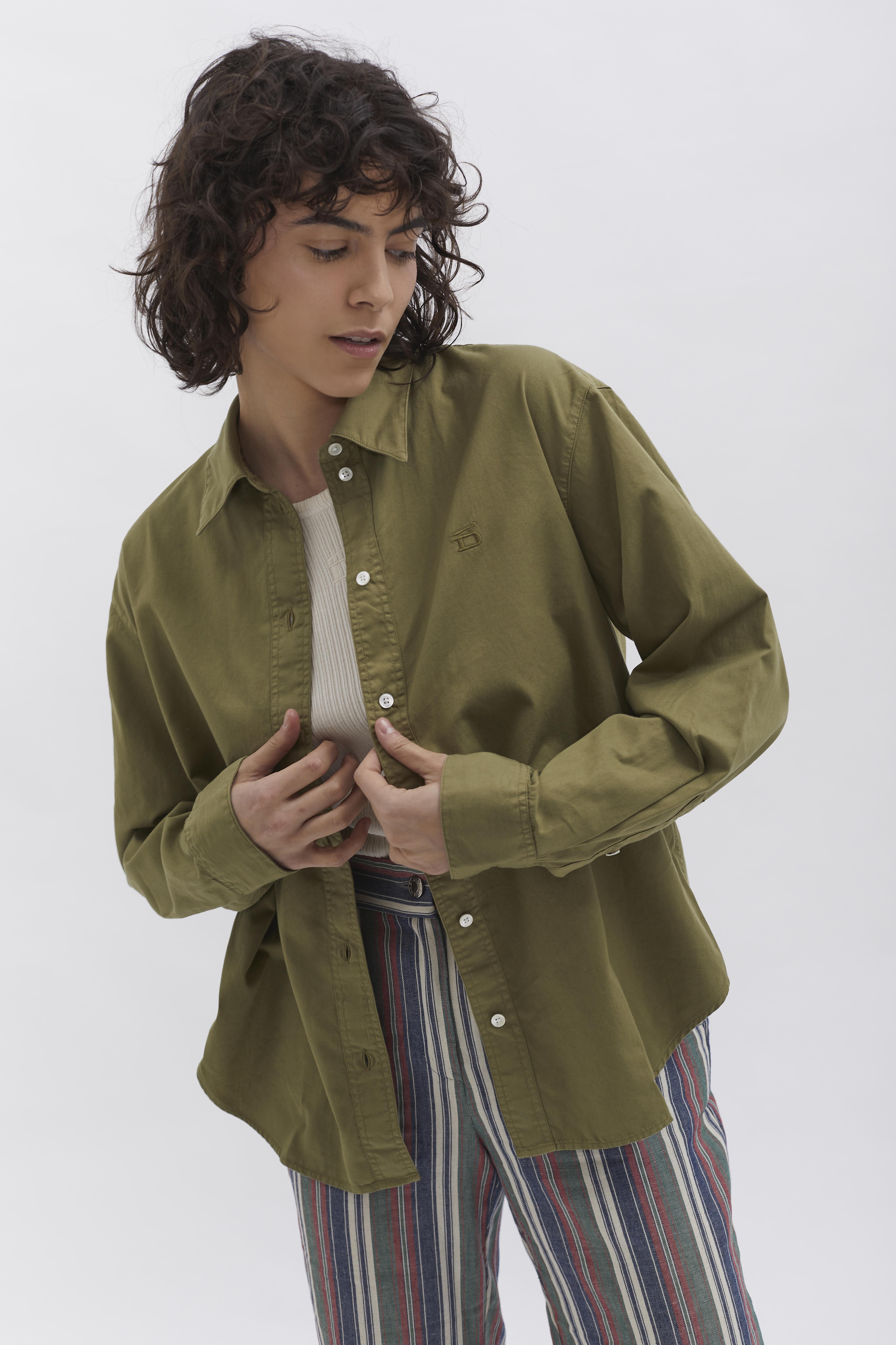 Boxed Fit Blouse D-Brand, Blouses, Boxed Fit Bluse, OLIVE GREEN, Grün, 227010, 227010-310