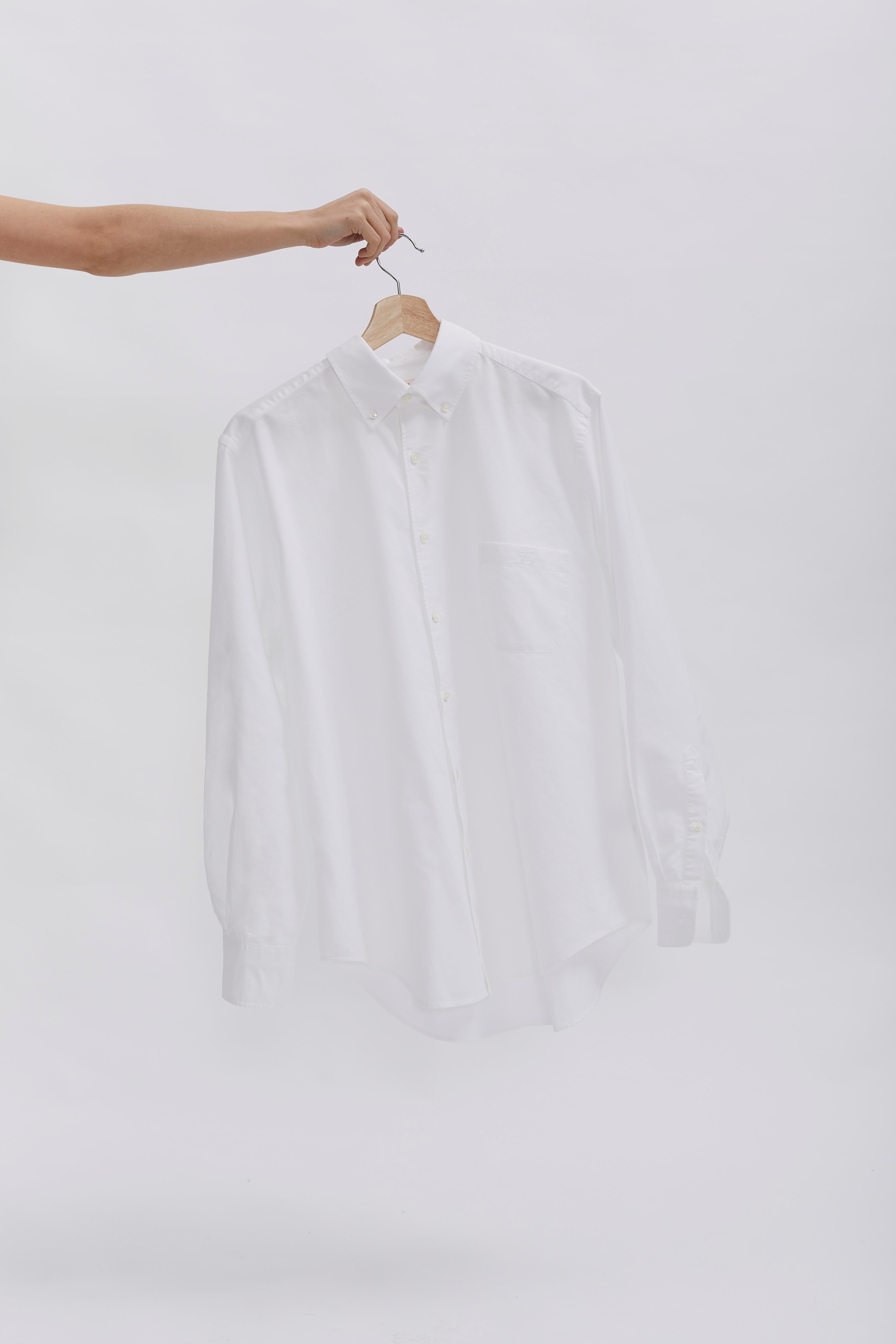 Oxford Shirt D-Brand, Shirts, Oxford Shirt, WHITE, Weiß, 117010, 117010-110